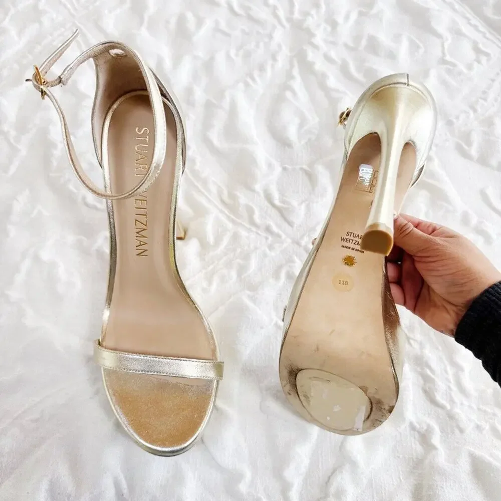Stuart Weitzman Nudistcurve Hollywood Sandal Size 11